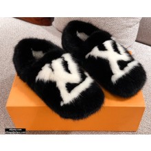 Louis Vuitton Mink Fur Dreamy Slippers Black 2020