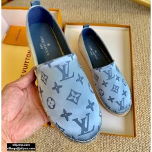 Louis Vuitton Monogram Starboard Flat Espadrilles Satin Blue 2020