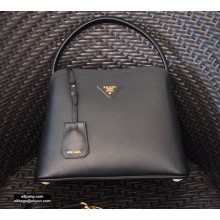 Prada Medium Saffiano Leather Matinée Bag 1BA282 Black 2020