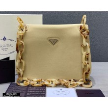Prada Vintage Chain Shoulder Bag 6671 Fabric Beige 2020