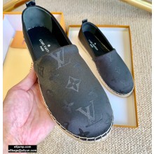 Louis Vuitton Monogram Starboard Flat Espadrilles Satin Black 2020