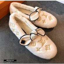 Louis Vuitton Fur Bow Loafers White 2020