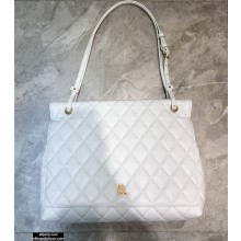 Balenciaga Quilting B. Large Shoulder Bag White