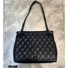 Balenciaga Quilting B. Large Shoulder Bag Black