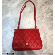 Balenciaga Quilting B. Medium Shoulder Bag Red