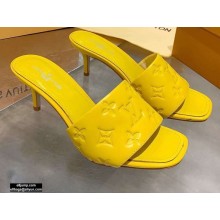 Louis Vuitton Heel 7.5cm Monogram Embossed Mules Yellow 2020
