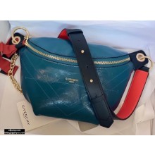 Givenchy ID Bum Bag in Crackling Leather Blue 2020