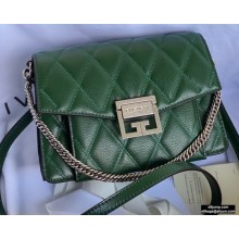 Givenchy Small GV3 Bag in Diamond Quilted Leather Green