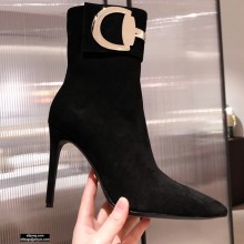 Gucci Leather Ankle Boots Suede Black with Buckle 2020