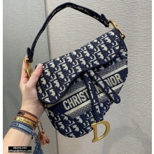 Dior Saddle Bag in Oblique Embroidery Blue