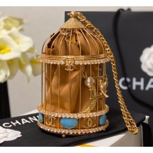 Chanel Lambskin Enamel and Strass Birdcage Evening Bag AS1941 Gold/Beige 2020