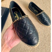 Chanel Lambskin Chain Espadrilles G36966 Black 2020