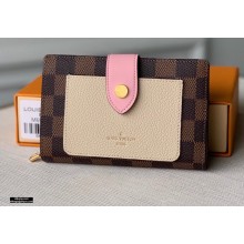 Louis Vuitton Juliette Wallet N60381 Damier Ebene Canvas Pink 2020