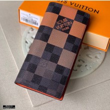 Louis Vuitton Brazza Wallet Damier Graphite Giant Canvas Orange 2020