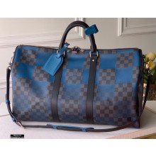 Louis Vuitton Blue Damier Graphite Giant Canvas Keepall Bandoulière 50 Bag N40410