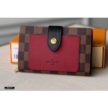 Louis Vuitton Juliette Wallet N60381 Damier Ebene Canvas Bordeaux Red 2020