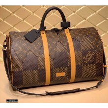 Louis Vuitton Giant Damier Ebene and Monogram Canvas Keepall Bandoulière 50 Bag N40360