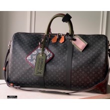 Louis Vuitton Keepall Bandoulière 50 Bag Patchwork M56856 Monogram Eclipse Canvas