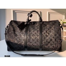 Louis Vuitton Keepall Bandoulière 50 Bag Mesh M53971 Black