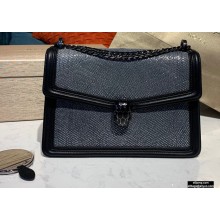Bvlgari Serpenti Diamond Blast Shoulder Bag in Quilted Metallic Black/Gray