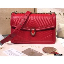 Bvlgari Serpenti Diamond Blast Shoulder Bag Red