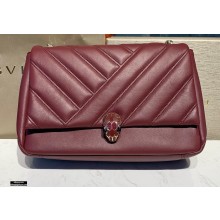 Bvlgari Serpenti Cabochon Shoulder Bag 27cm Burgundy
