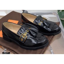 Tod's Loafers in Brushed leather with Buckle Fringe Tassels Black