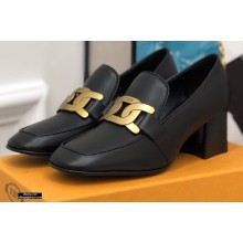 Tod's Heel 6cm Kate Pumps in leather with Chain Black