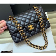 Chanel Original Quality Classic Flap Bag A01113 in Sheepskin Black with Gold Hardware
