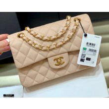 Chanel Original Quality Classic Flap Bag A01113 in Caviar Leather Beige with Gold Hardware