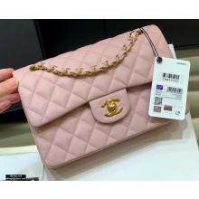 Chanel Original Quality Classic Flap Bag A01113 in Caviar Leather Light Pink with Gold Hardware