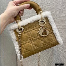 Lady Dior Mini Bag in Shearling Camel 2020
