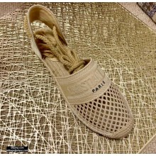 Dior Mesh Embroidery Granville Espadrilles Sandals with Laces Nude 2020
