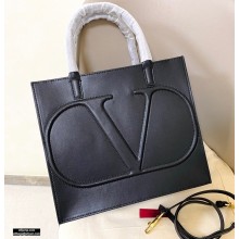 Valentino Large VLogo Walk Calfskin Tote Bag Black 2020