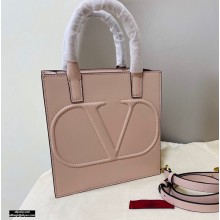 Valentino Small VLogo Walk Calfskin Tote Bag Nude 2020