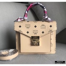 MCM Visetos Small Patricia Satchel Bag Creamy