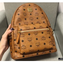 MCM Stark Side Studs Backpack Bag in Visetos Cognac