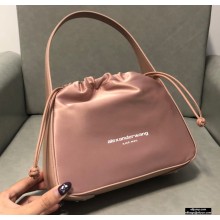 Alexander Wang Ryan Drawstring Dust Small Shoulder Bag Satin Champain Pink