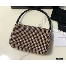 Alexander Wang Wangloc Medium Pouch Bag With Crystal Rhinestone Chain Mesh Champain Pink
