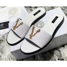 Versace Virtus Flat Mules White 2020