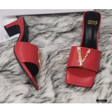 Versace Virtus Mid-Heel 6cm Mules Red 2020