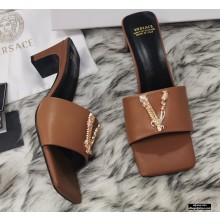 Versace Virtus Mid-Heel 6cm Mules Brown 2020