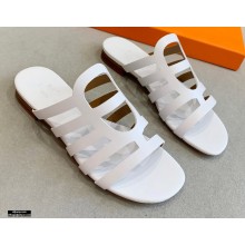 Hermes Chaine D'ancre Camelia Sandals White