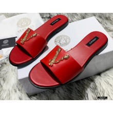 Versace Virtus Flat Mules Red 2020