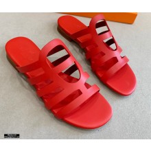 Hermes Chaine D'ancre Camelia Sandals Red