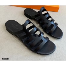 Hermes Chaine D'ancre Camelia Sandals Black