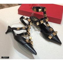 Valentino Heel 4cm Calfskin Roman Stud Pumps Black 2021