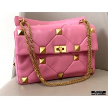 Valentino Large Roman Stud Nappa Chain Bag Pink 2021