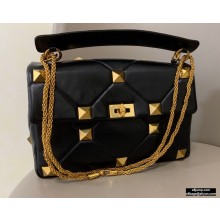 Valentino Large Roman Stud Nappa Chain Bag Black 2021