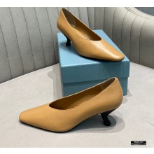 Prada Pointy Toe Pumps Khaki with Medium Heel 2021